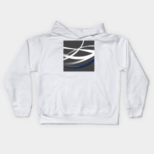 "Curving Currents" - Abstract Swooping Lines Original Modern Art Kids Hoodie